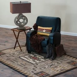 American Dakota Textiles Decor Voices Collection: Storm Catcher Chestnut Area Rugs