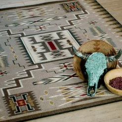 American Dakota Textiles Decor Voices Collection: Storm Catcher Chestnut Area Rugs