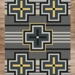 American Dakota Textiles Trader Collection: Bounty Gray Area Rugs Decor