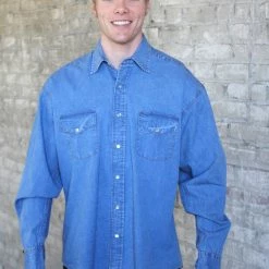 Rockmount Ranch Wear Men's Western Shirt Collection: Rockmount Denim Stonewashed