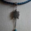 Laura Ingalls Designs Braided Leather Necklace With Turtle