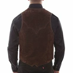 Scully Leather Company Men's Leather Vest Collection: Scully Western Suede With Handlacing