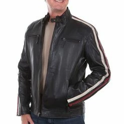 Scully Leather Company Men's Leather Jacket Collection: Scully Motorcycle Racer Black