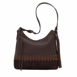American West Handbags Ladies' American West Handbag Wild Horses Collection: Leather Zip Top Shoulder Hair On Hide