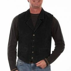 Scully Leather Company Men's Leather Vest Collection: Scully Western Southwest Print Back