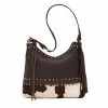 American West Handbags Ladies' American West Handbag Wild Horses Collection: Leather Zip Top Shoulder Hair On Hide