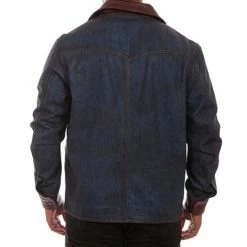 Scully Leather Company Men's Leather Jacket Collection: Scully Western Denim With Leather Trim
