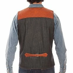 Scully Leather Company Men's Leather Vest Collection: Scully Subtly Darkened Edges
