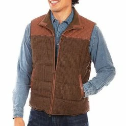 Scully Leather Company Men's Leather Vest Collection: Scully Vintage Leather Trim