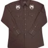 White Horse Apparel Men's Embroidered Western Shirt: White Horse Horseshoes And Horse Heads