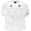 White Horse Apparel Men's Embroidered Western Shirt: White Horse Running Horse White