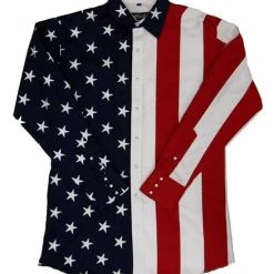 White Horse Apparel Ladies' Women's Embroidered Western Shirt: White Horse Patriotic