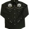 White Horse Apparel Men's Embroidered Western Shirt: White Horse Cross And Pistols