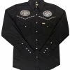 White Horse Apparel Men's Embroidered Western Shirt: White Horse Skulls On Black