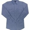 White Horse Apparel Men's Western Shirt: White Horse Stripe Navy Blue