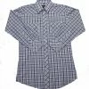 White Horse Apparel Men's Western Shirt: White Horse Plaid Blue Tan 2 White Horse Apparel Men's Western Shirt: White Horse Plaid Blue Tan