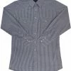 White Horse Apparel Men's Western Shirt: White Horse Plaid White Blue Black