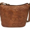 American West Handbags American West Handbag Tooled Collection: Leather Zip Top Equestrian Tote Ladies'