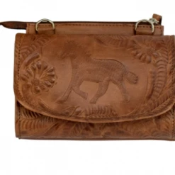 American West Handbags American West Handbag Tooled Collection: Leather Equestrian Crossbody Ladies'