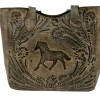 American West Handbags American West Handbag Tooled Collection: Leather Concealed Carry Equestrian Tote Ladies'