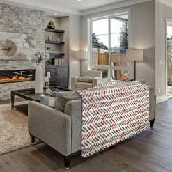 Denali Blankets Collection: Orange Gray Tracks Decor