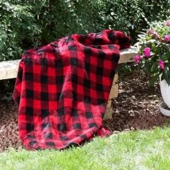 Denali Blankets Collection: Large Bunkhouse Plaid Red Decor
