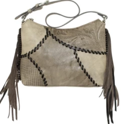 American West Handbags American West Handbag Gypsy Patch Collection: Leather Zip Top Shoulder