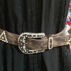 OutWest Shop Western Fashion Belt Accessory: Leather With Rhinestones Ladies'