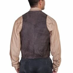 Scully Leather Company Men's Leather Vest Collection Vest: Scully Western Whip Stitch Lamb