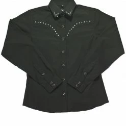 White Horse Apparel Ladies' Women's Embroidered Western Shirt: White Horse Rhinestones