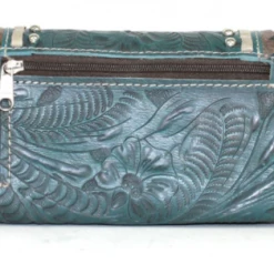 American West Handbags Ladies' American West Handbag Blue Ridge Collection: Leather Tri-Fold Western Wallet