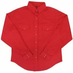 White Horse Apparel Women's Western Shirt: White Horse Solid Broadcloth Red Ladies'