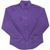 White Horse Apparel Women's Western Shirt: White Horse Solid Broadcloth Purple Ladies'