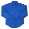 White Horse Apparel Women's Western Shirt: White Horse Solid Broadcloth Royal Blue Ladies'
