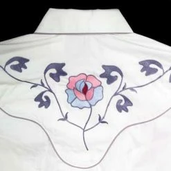 White Horse Apparel Ladies' Women's Embroidered Western Shirt: White Horse Floral Design