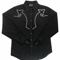 White Horse Apparel Women's Embroidered Western Shirt: White Horse Chain Embroidery