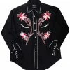 White Horse Apparel Women's Embroidered Western Shirt: White Horse Floral Design Ladies'