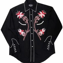 White Horse Apparel Women's Embroidered Western Shirt: White Horse Floral Design Ladies'