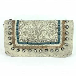 American West Handbags Ladies' American West Handbag Blue Ridge Collection: Leather Tri-Fold Western Wallet