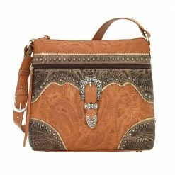 American West Handbags Ladies' American West Handbag Saddle Ridge Collection: Leather Zip Top Shoulder