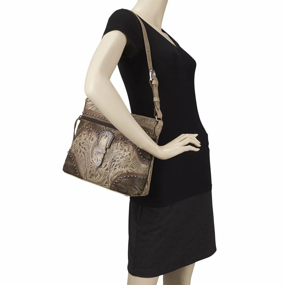 American West Handbags Ladies' American West Handbag Saddle Ridge Collection: Leather Zip Top Shoulder 12 American West Handbags Ladies' American West Handbag Saddle Ridge Collection: Leather Zip Top Shoulder