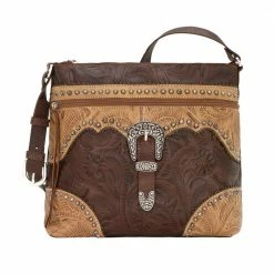 American West Handbags Ladies' American West Handbag Saddle Ridge Collection: Leather Zip Top Shoulder