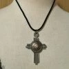 OutWest Shop Necklace Pewter Cross With Concho And Crystal Ladies'