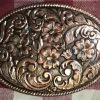 OutWest Shop Ladies' Accessory: Trophy Buckle Pewter And Copper Tone Florals