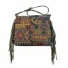 American West Handbags American West Handbag Tapestry: Zip Top Shoulder With Fringe Large Ladies'