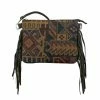 American West Handbags American West Handbag Tapestry Print: Zip Top Crossbody With Fringe Small