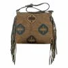 American West Handbags Ladies' American West Handbag Tapestry: Zip Top Shoulder With Fringe Large