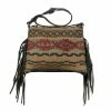American West Handbags Ladies' American West Handbag Tapestry: Zip Top Shoulder With Fringe Large