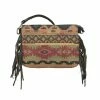 American West Handbags American West Handbag Tapestry Print: Zip Top Crossbody With Fringe Small