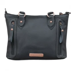 American West Handbags American West Handag Pendleton Pony Collection: Leather Zip Top Shoulder Satchel Brindle Ladies'
